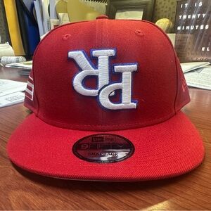 New Era Puerto Rico PR Upside Down Red & White Flag Adjustable Snapback Hat NWT